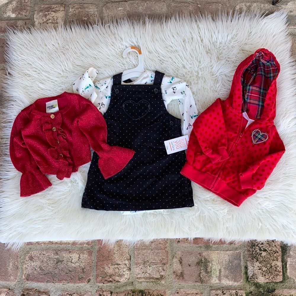 Little Girl Bundle One Jacket One Sweater and Corduroy Dress Set . Size 12 M